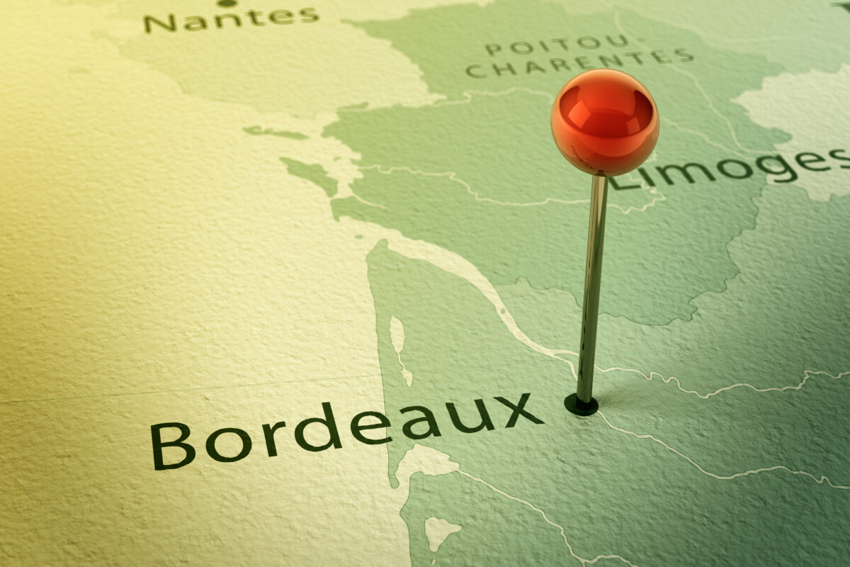 Bordeaux Map City Straight Pin Vintage