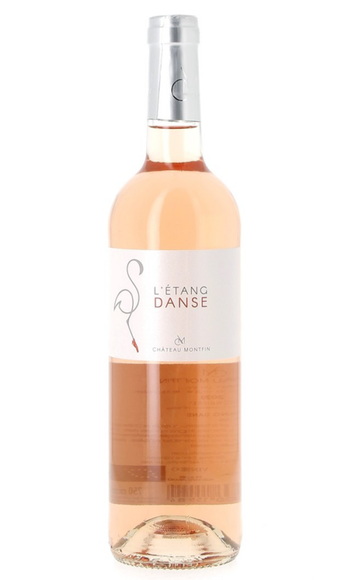 Bottle of rose, l'étang danse from chateau Montfin, blend of grenache and syrah
